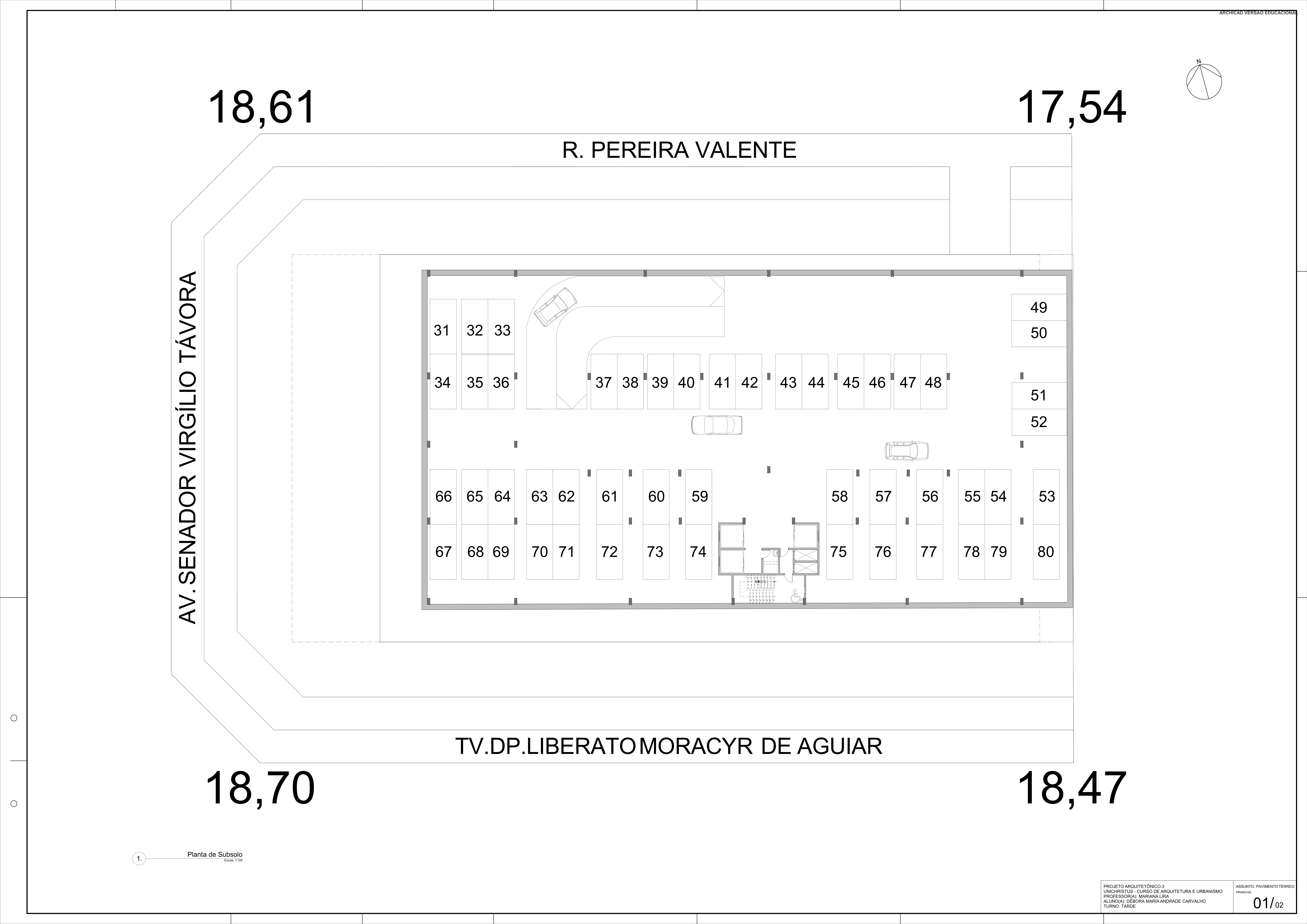 Planta de Subsolo Prédio 1